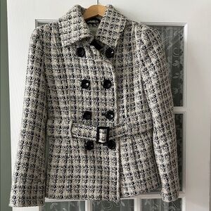 White House, black market, black and white pea coat